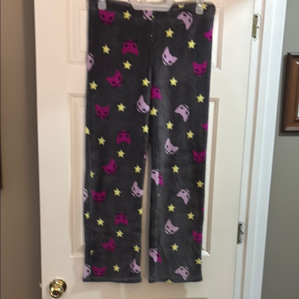 Soho Gray and Pink Heart Print Pajama Pants